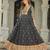 Black zari weaving ethnic fit and flare weaving gown for women