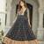 Black zari weaving ethnic fit and flare weaving gown for women