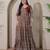 silk blend kalamkari fit & flared gown with v-neck long length ethnic gown