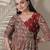 silk blend kalamkari fit & flared gown with v-neck long length ethnic gown
