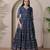 silk blend kalamkari fit & flared gown with v-neck long length ethnic gown
