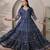 silk blend kalamkari fit & flared gown with v-neck long length ethnic gown