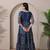 silk blend kalamkari fit & flared gown with v-neck long length ethnic gown