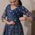 silk blend kalamkari fit & flared gown with v-neck long length ethnic gown