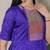 Blue zari weaving ethnic fit and flare weaving gown for women