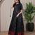 Black zari weaving ethnic fit and flare weaving gown for women
