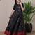 Black zari weaving ethnic fit and flare weaving gown for women