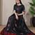 Black zari weaving ethnic fit and flare weaving gown for women