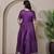 Purple zari weaving ethnic fit and flare weaving gown for women