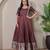 Maroon zari weaving ethnic fit and flare weaving gown for women