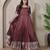 Maroon zari weaving ethnic fit and flare weaving gown for women