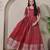Pink zari weaving ethnic fit and flare weaving gown for women