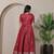 Pink zari weaving ethnic fit and flare weaving gown for women
