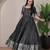Black zari weaving ethnic fit and flare weaving gown for women