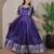 Violet zari weaving ethnic fit and flare weaving gown for women