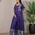 Violet zari weaving ethnic fit and flare weaving gown for women