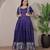 Violet zari weaving ethnic fit and flare weaving gown for women