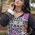 Black rayon gota patti lace work navratri layered koti styled fusion gown