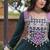 Green rayon gota patti lace work navratri layered koti styled fusion gown