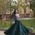 Green rayon gota patti lace work navratri layered koti styled fusion gown