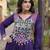 Purple rayon gota patti lace work navratri layered koti styled fusion gown
