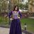 Purple rayon gota patti lace work navratri layered koti styled fusion gown