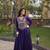 Purple rayon gota patti lace work navratri layered koti styled fusion gown