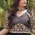 Black rayon kutchi gamthi thread embroidered & mirror work navratri gown