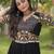 Black rayon kutchi gamthi thread embroidered & mirror work navratri gown