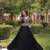 Black rayon kutchi gamthi thread embroidered & mirror work navratri gown