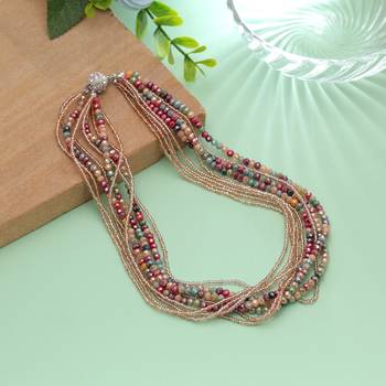 Multi color magnetic beaded necklace with attractive modern fashion design 1