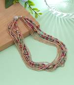Multi color magnetic beaded necklace with attractive modern fashion design
