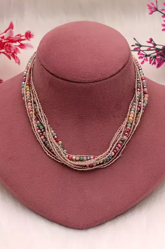 Multi color magnetic beaded necklace with attractive modern fashion design