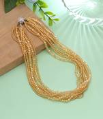 Yellow color magnetic beaded necklace with bright elegant fashion appeal