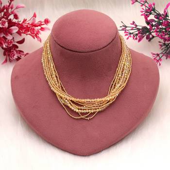 Yellow color magnetic beaded necklace with bright elegant fashion appeal 2