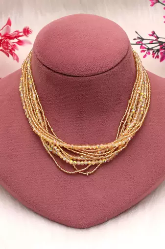 Yellow color magnetic beaded necklace with bright elegant fashion appeal