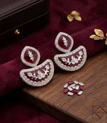 Maroon color kundan earrings featuring beautiful trendy designer accessories style