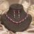 Tyrian purple color american diamond necklace set royal style