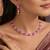 Tyrian purple color american diamond necklace set royal style