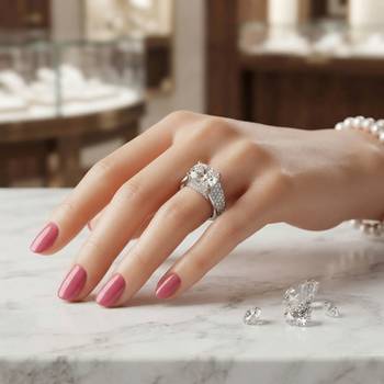 White color american diamond ring elegant fashion style 1