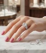 White color american diamond ring elegant fashion style