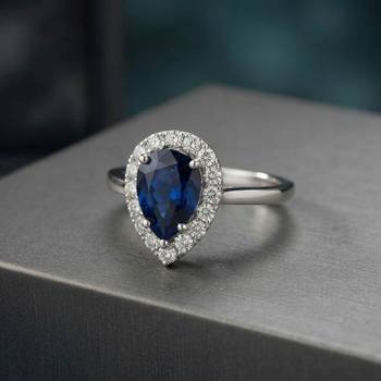 Blue color american diamond ring premium designer appeal 1