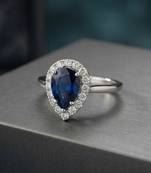 Blue color american diamond ring premium designer appeal