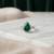 Green color american diamond ring elegant sparkling style