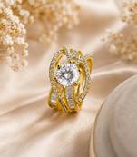 White color american diamond ring premium party wear
