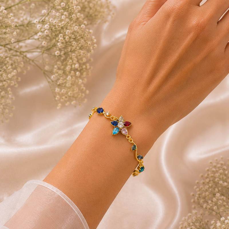 Multi color tulip bracelet featuring elegant fashion jewelry style