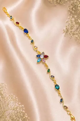 Multi color tulip bracelet featuring elegant fashion jewelry style