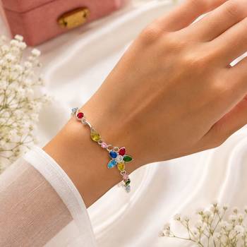 Multi color tulip bracelet featuring graceful traditional fashion style 1