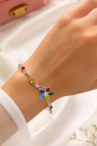 Multi color tulip bracelet featuring graceful traditional fashion style