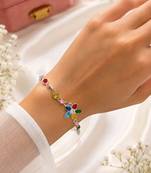 Multi color tulip bracelet featuring graceful traditional fashion style